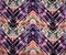Purple-Coral-Multi Poly Abstract Tribal Chevron Printed Crepe Woven Fabric By the Yard
